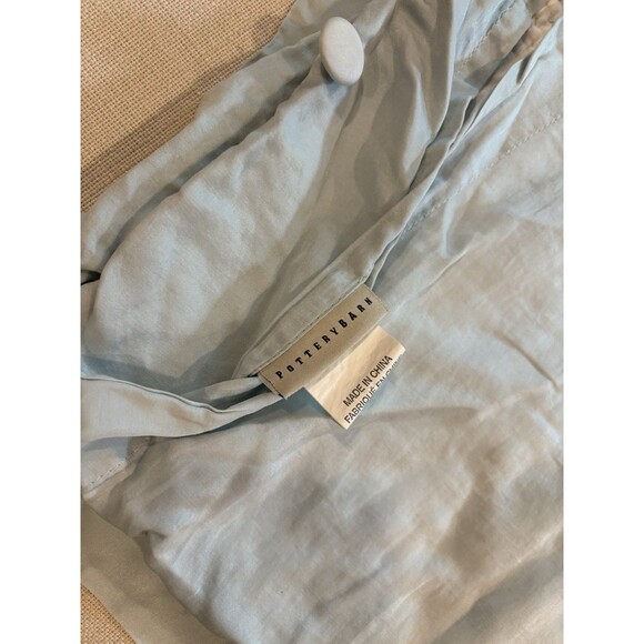 Pottery Barn Washed Velvet Greenish Satin Trim Bedspread & Sham King - Picture 10 of 10